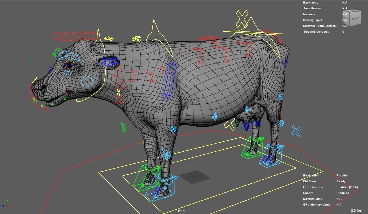 Cow Rigged Fur 3D model 3D model_44