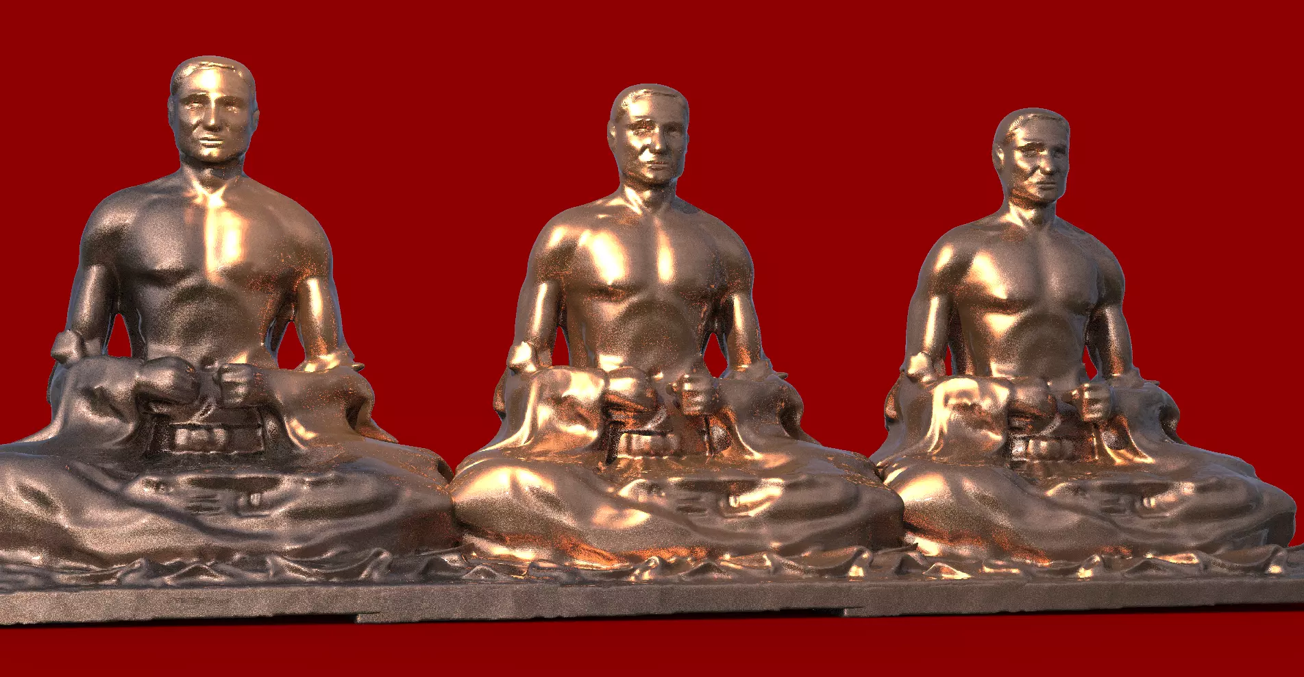 Egyptian Sitting Statue 1  3D model_0