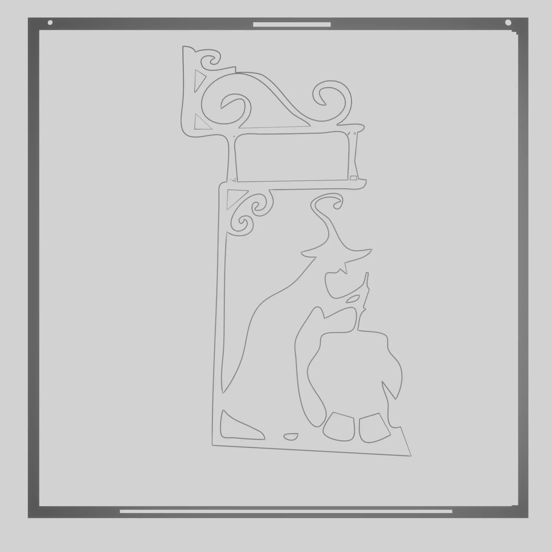 Halloween witches wall deco 3D print model_0