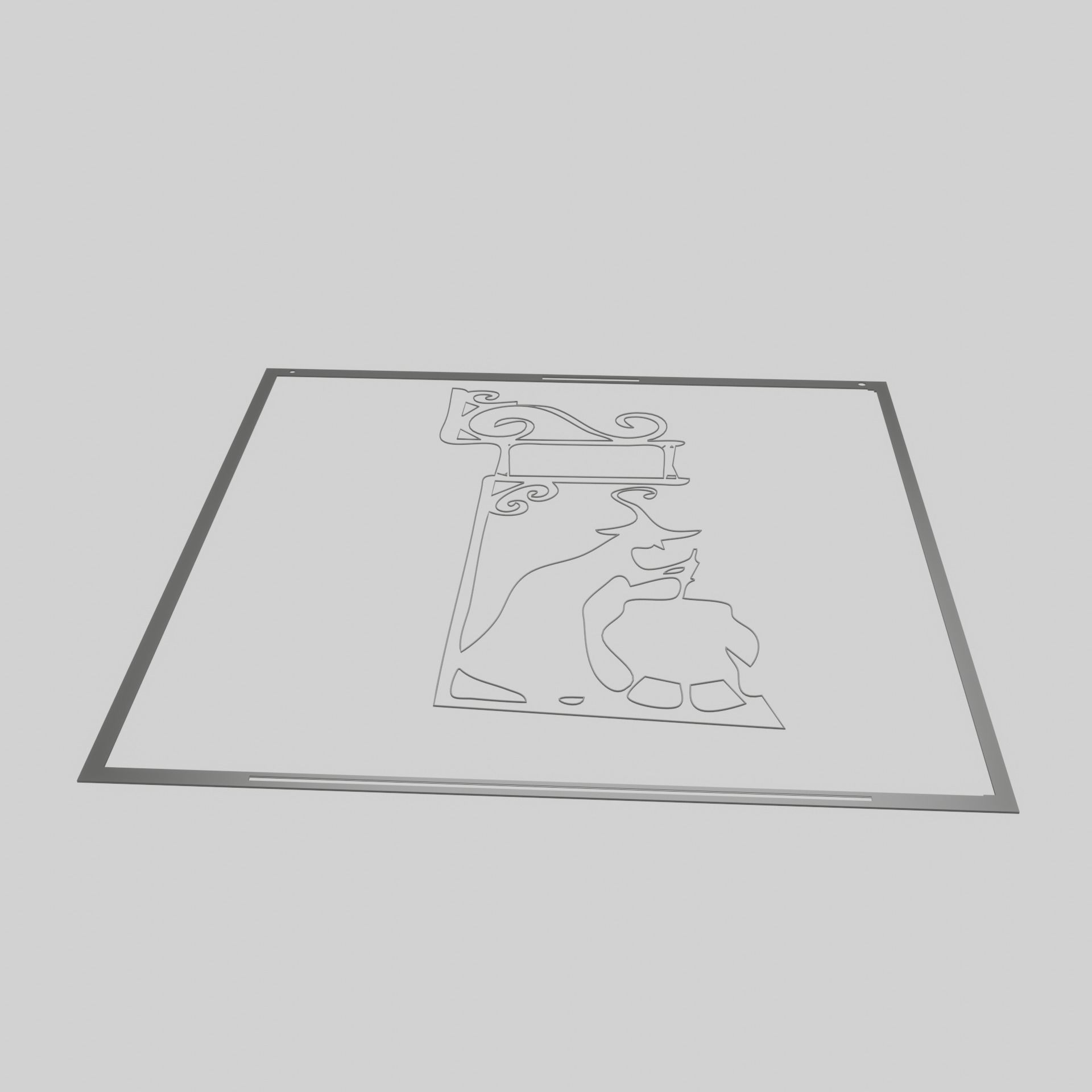 Halloween witches wall deco 3D print model_1