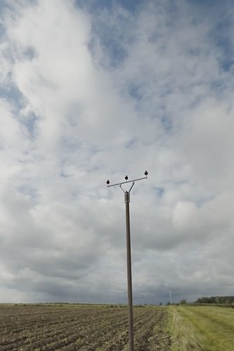 German Rural Wooden Electricity Mast with Endpoint 3D model