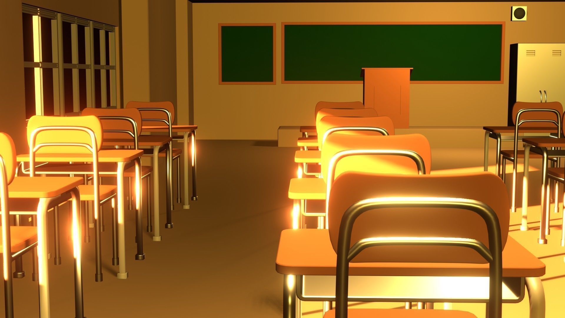 Anime Classrooom 3D model_3