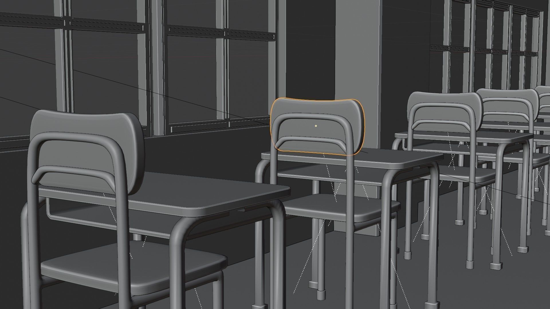 Anime Classrooom 3D model_9