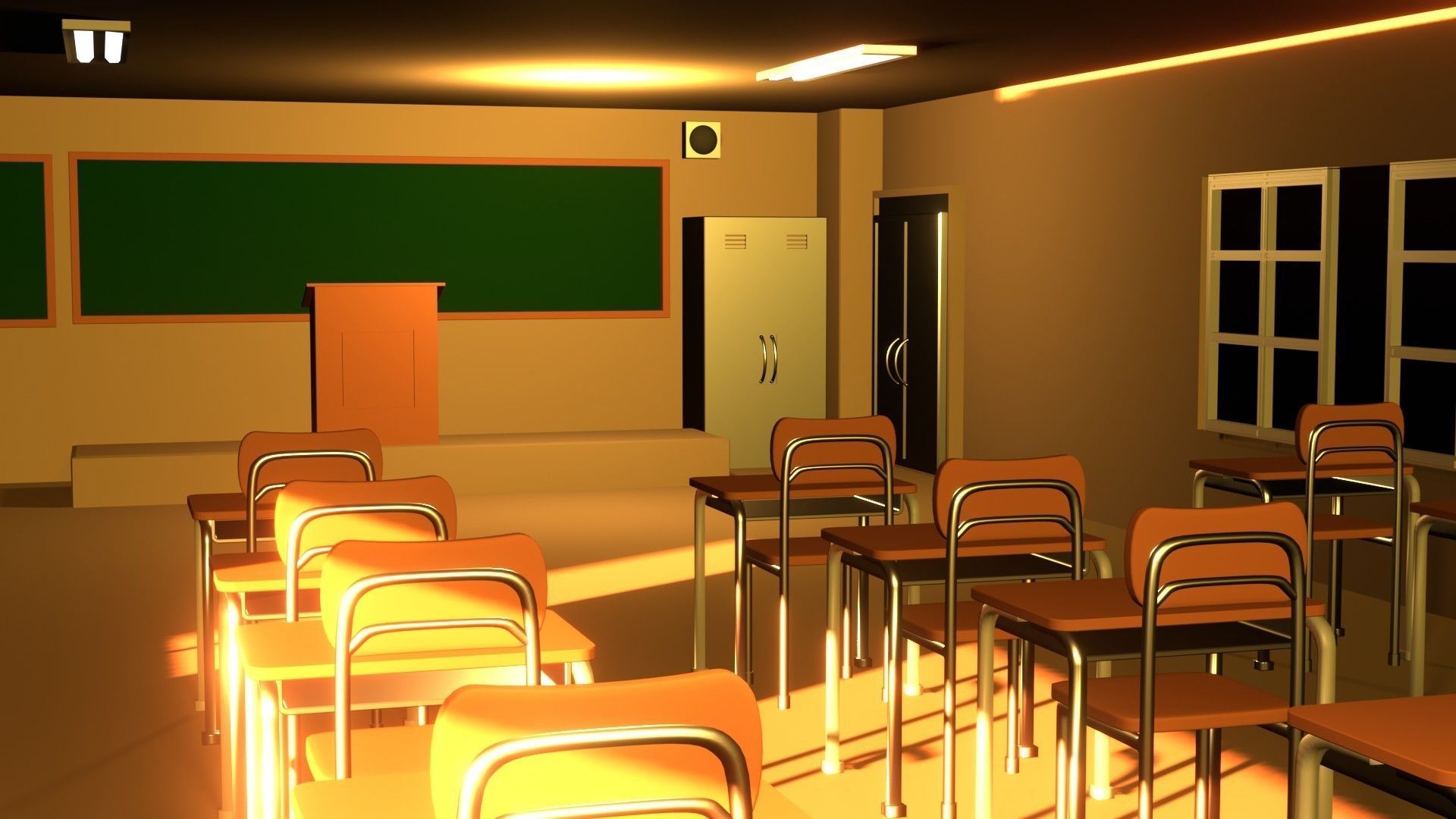 Anime Classrooom 3D model_5