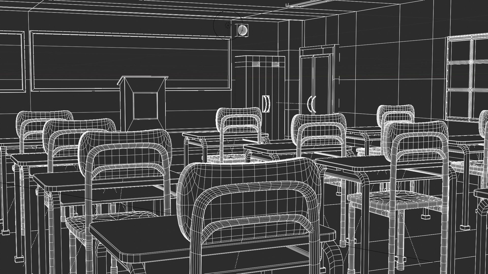 Anime Classrooom 3D model_11