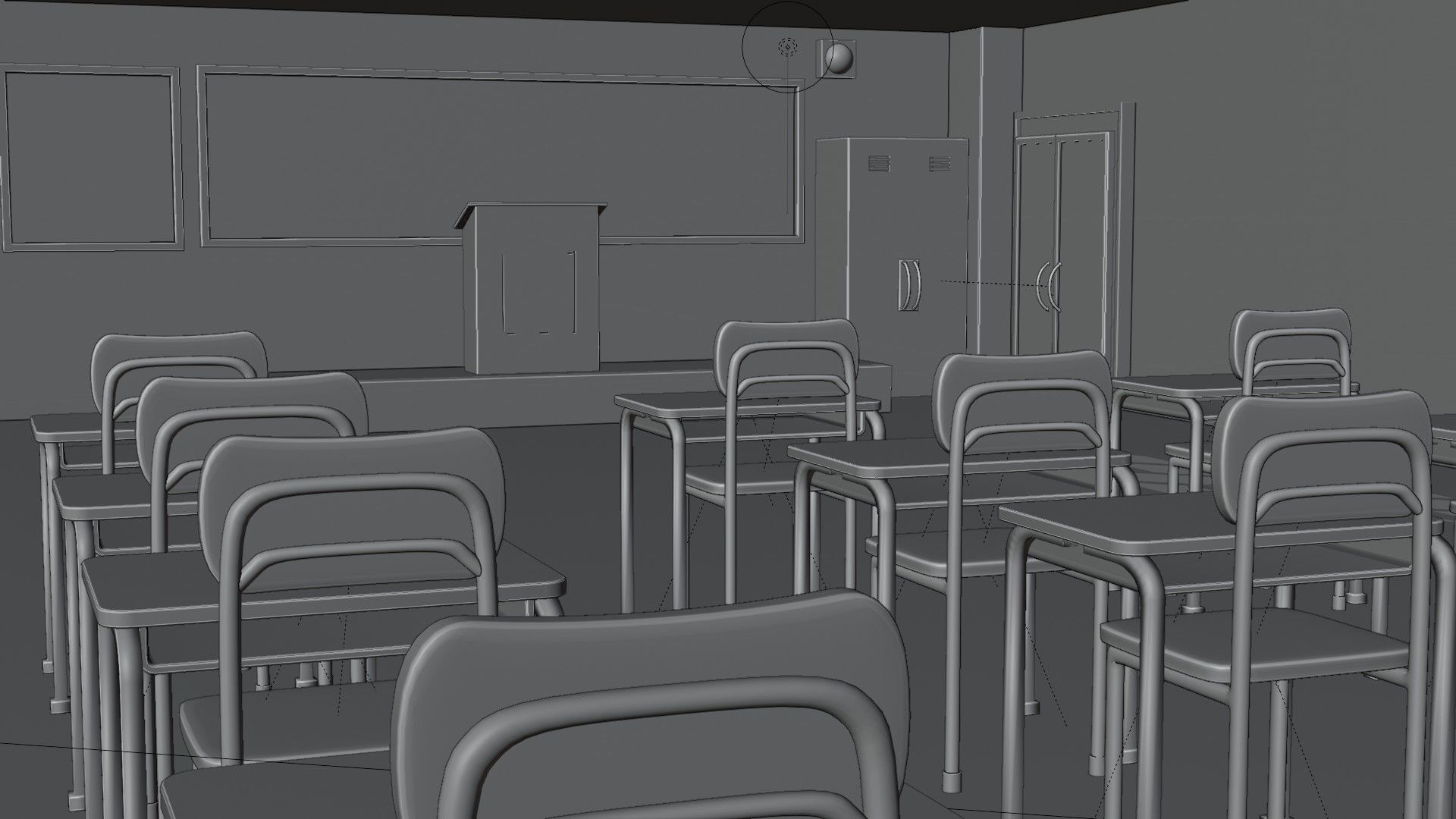 Anime Classrooom 3D model_10
