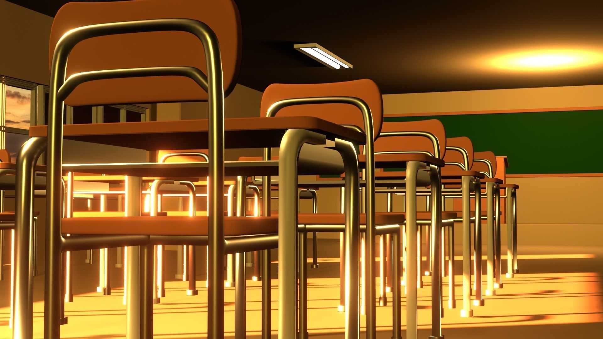 Anime Classrooom 3D model_6