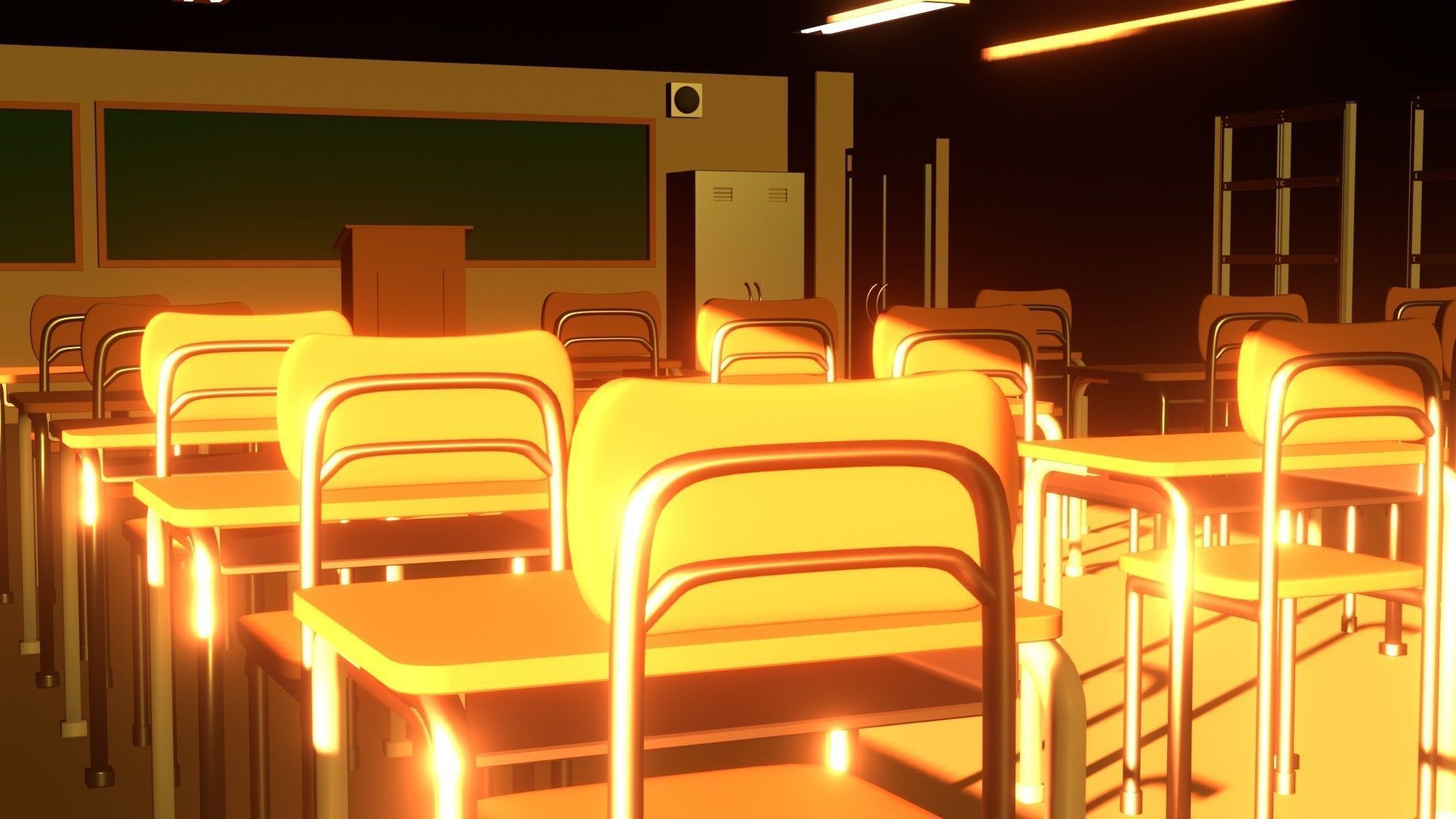 Anime Classrooom 3D model_4