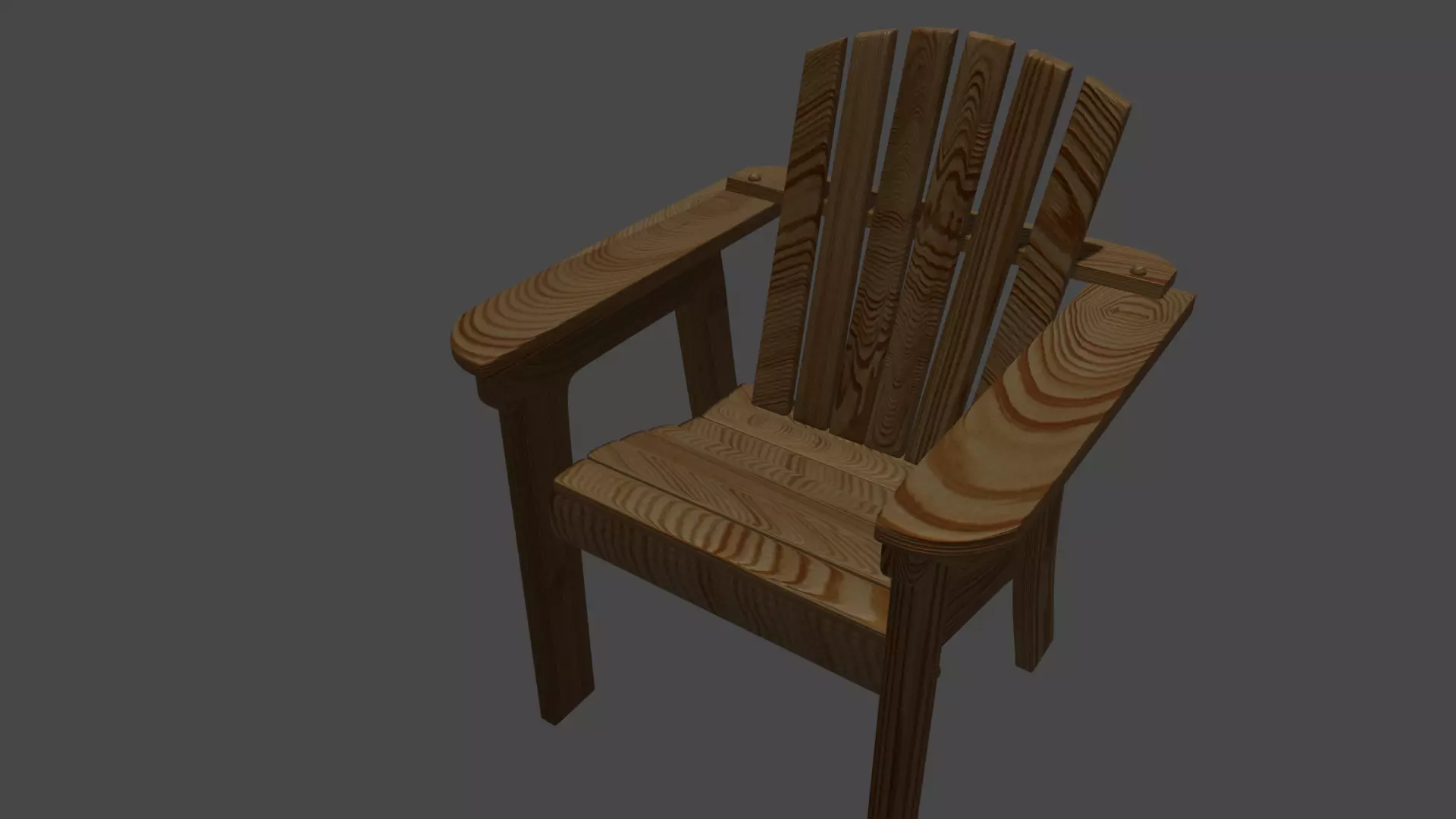 Wood Grain Chair Low-poly 3D model