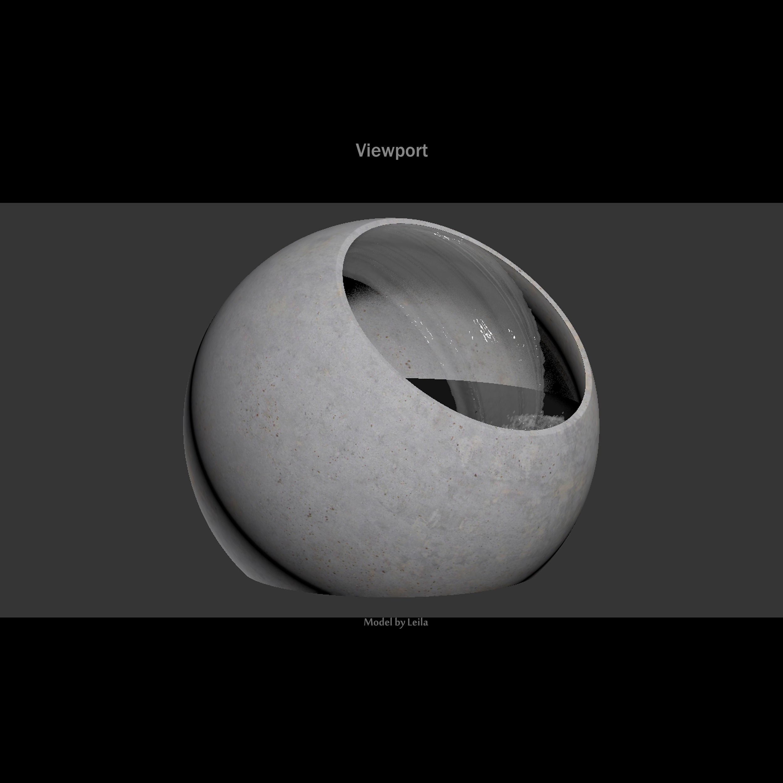 3  Waterfall fountains landscape 3D model_6