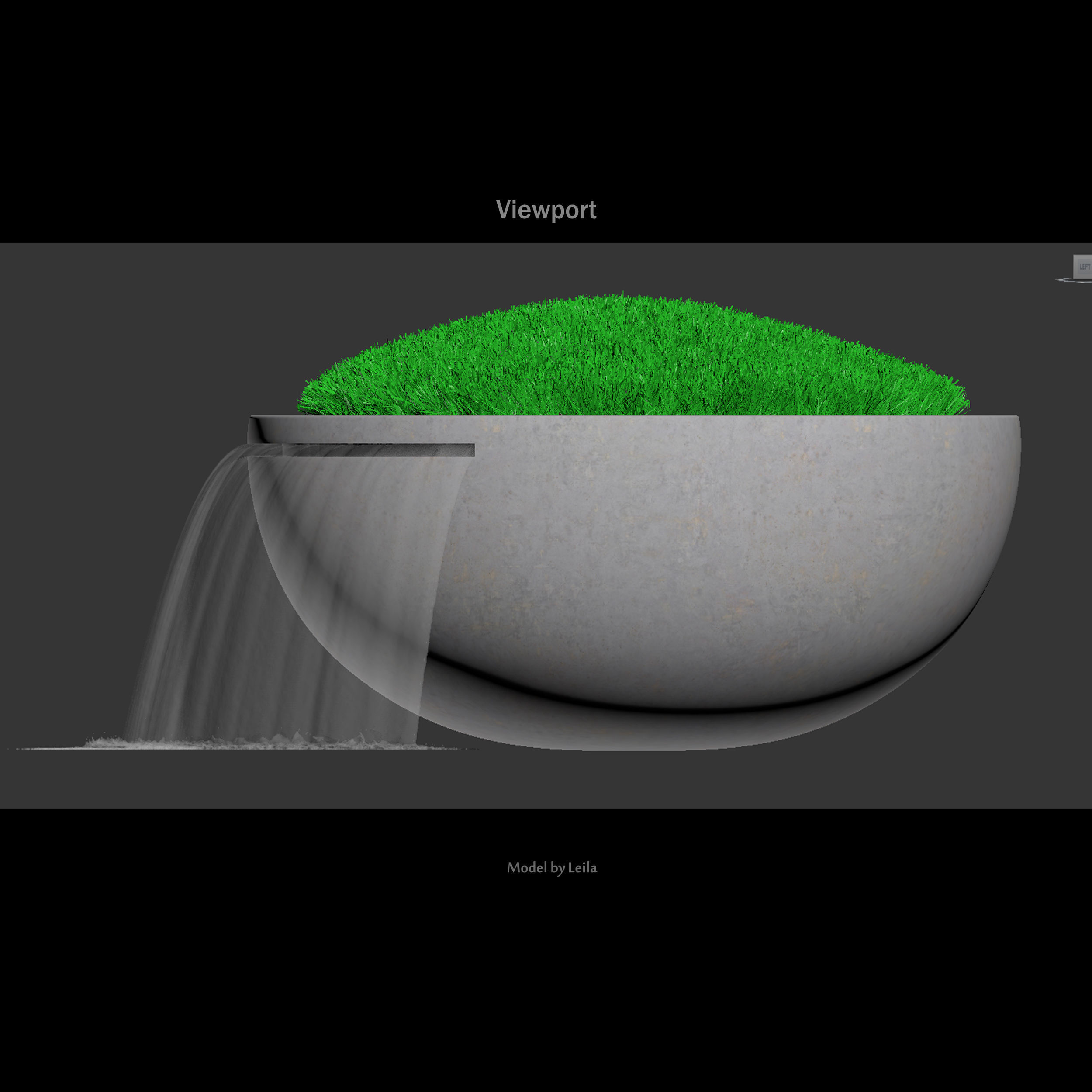 3  Waterfall fountains landscape 3D model_8