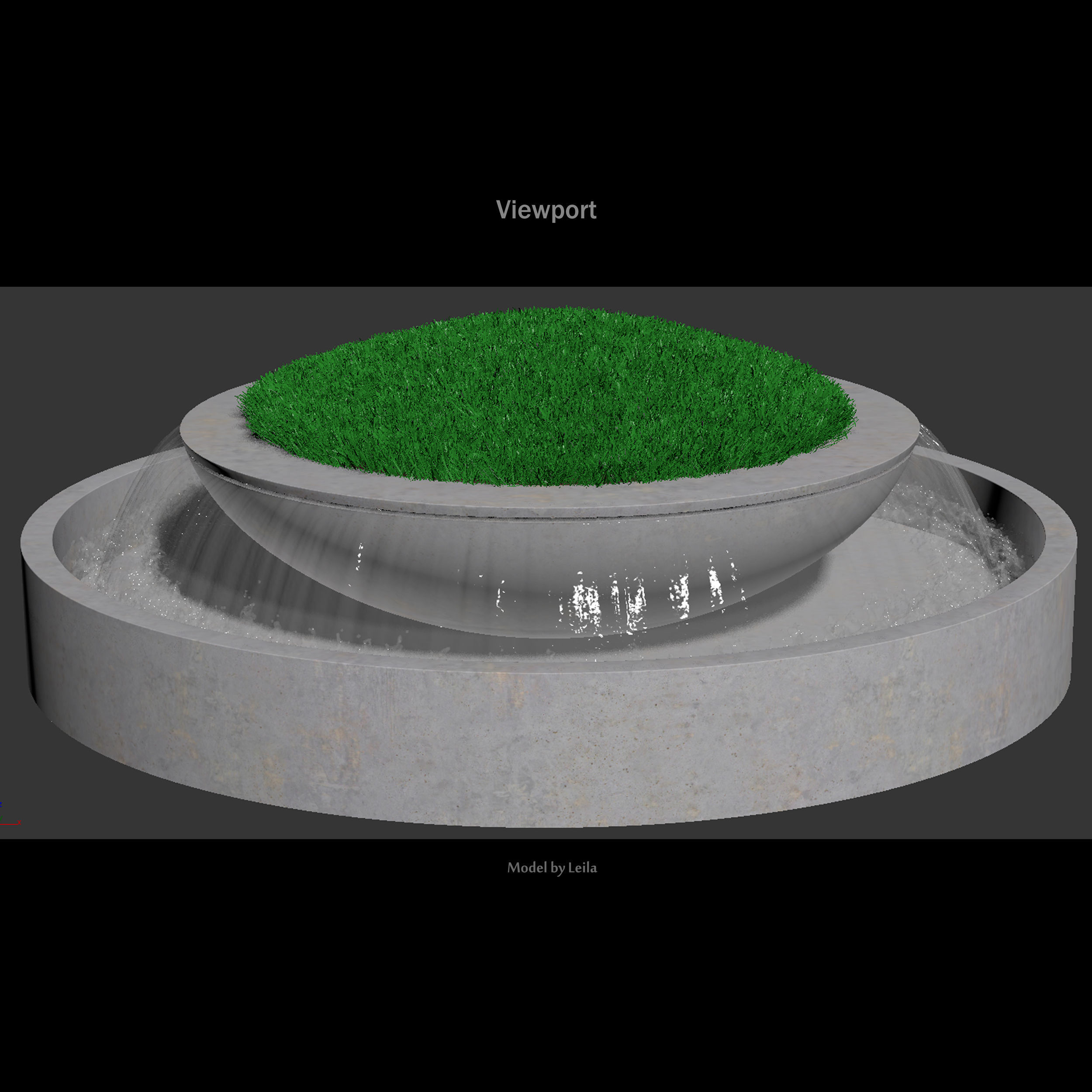 3  Waterfall fountains landscape 3D model_7