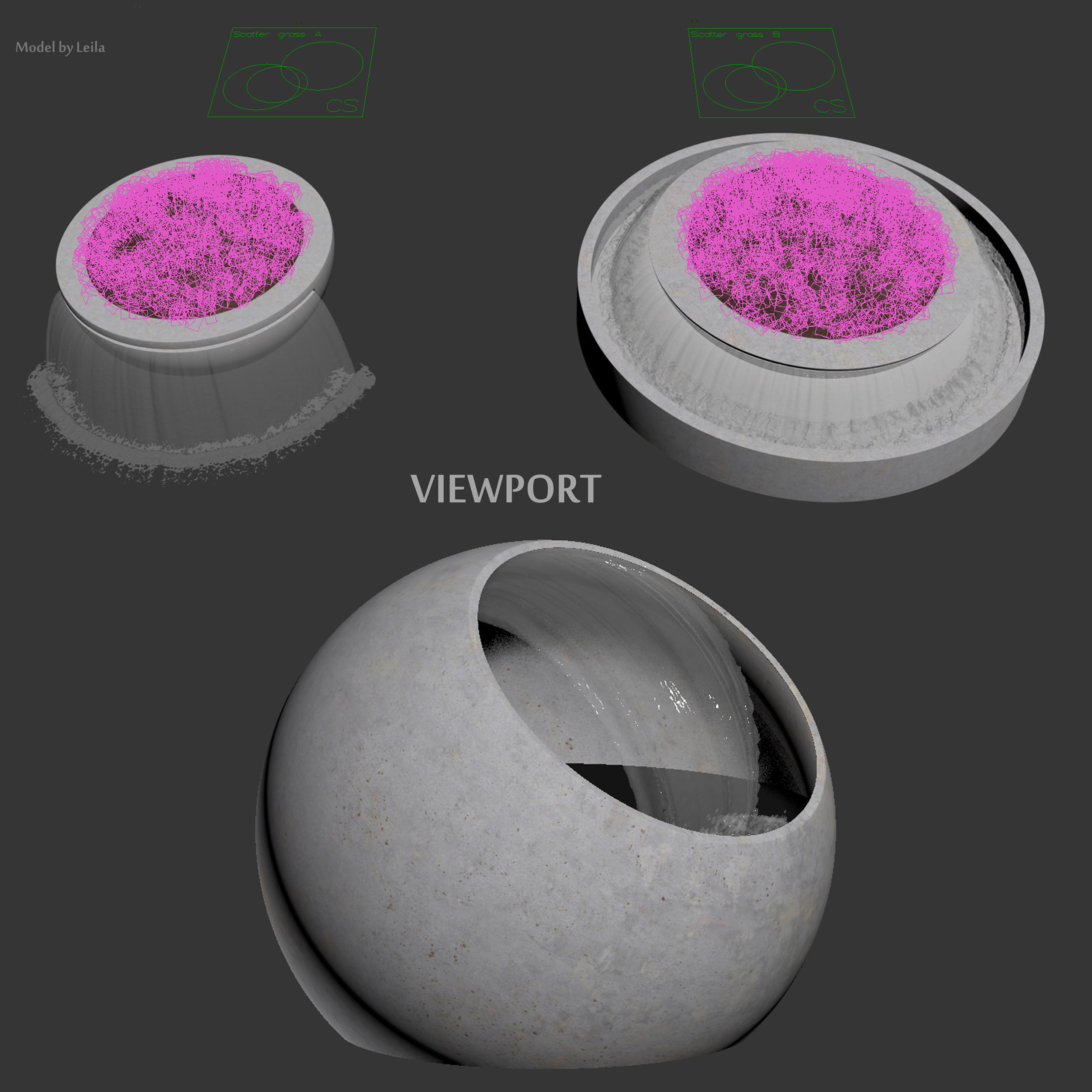 3  Waterfall fountains landscape 3D model_5