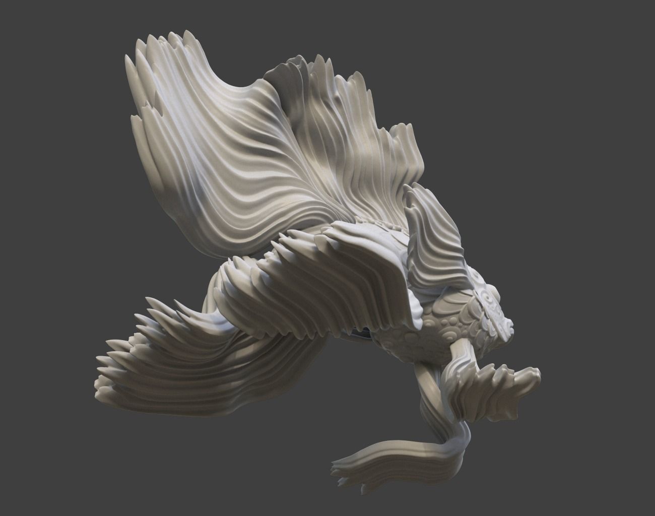 Goldfish Statue 220602 3D print model_19