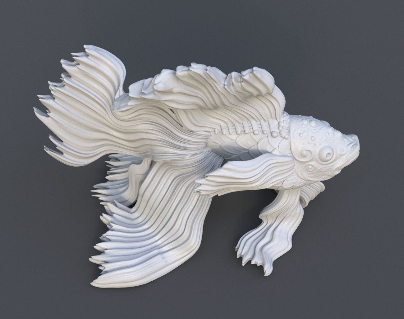 Goldfish Statue 220602 3D print model_10