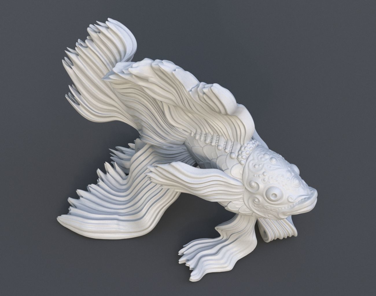 Goldfish Statue 220602 3D print model_11