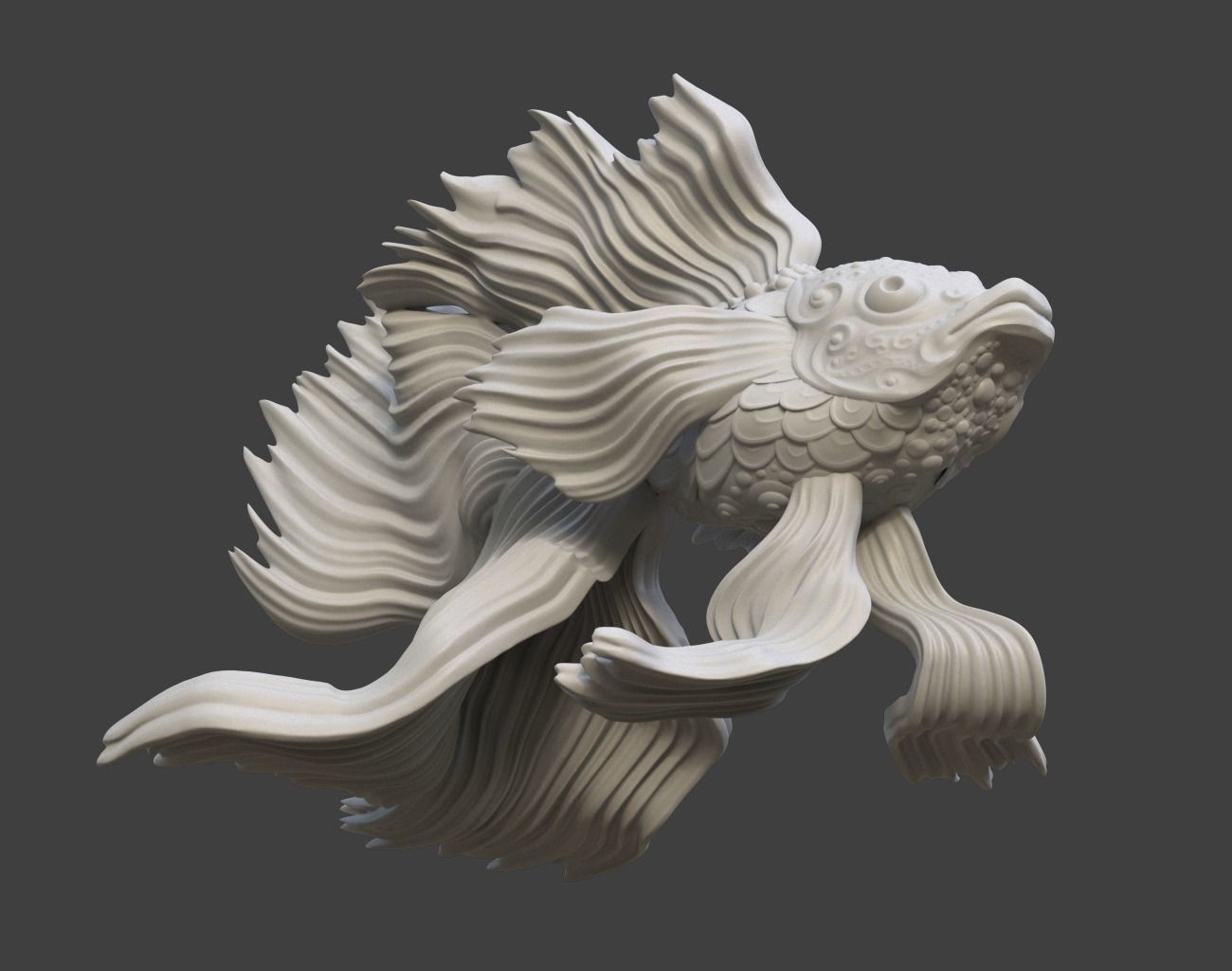 Goldfish Statue 220602 3D print model_16