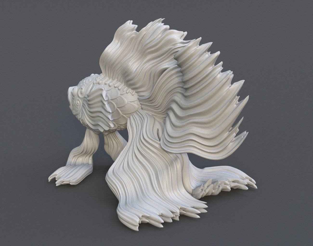 Goldfish Statue 220602 3D print model_8