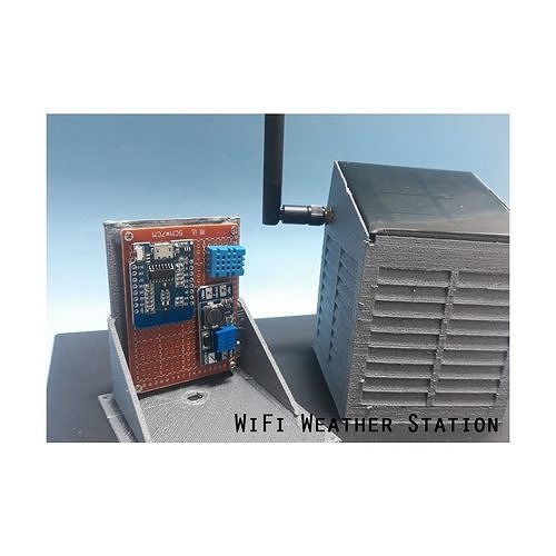 Solar Powered WiFi Weather Station 3D print model