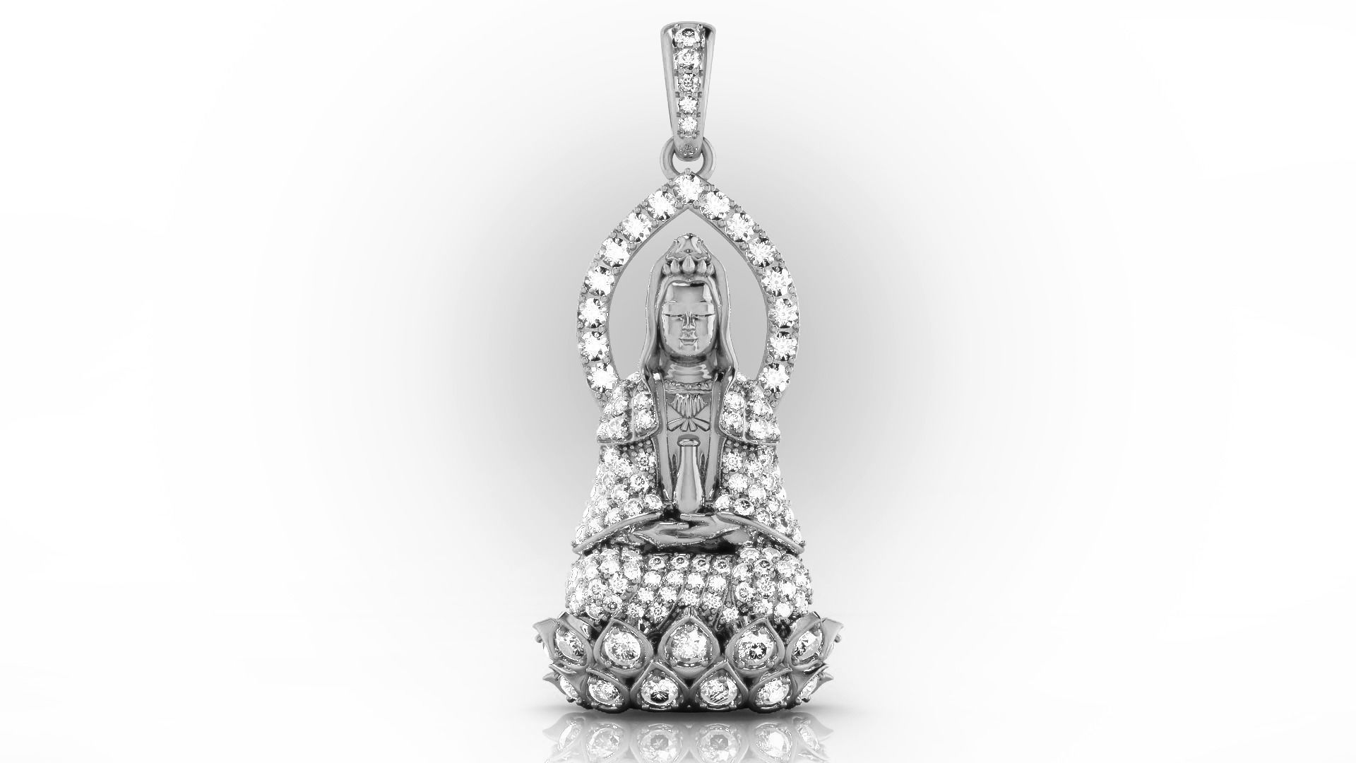 Buddha Guan Yin Pendant 3D print model_3