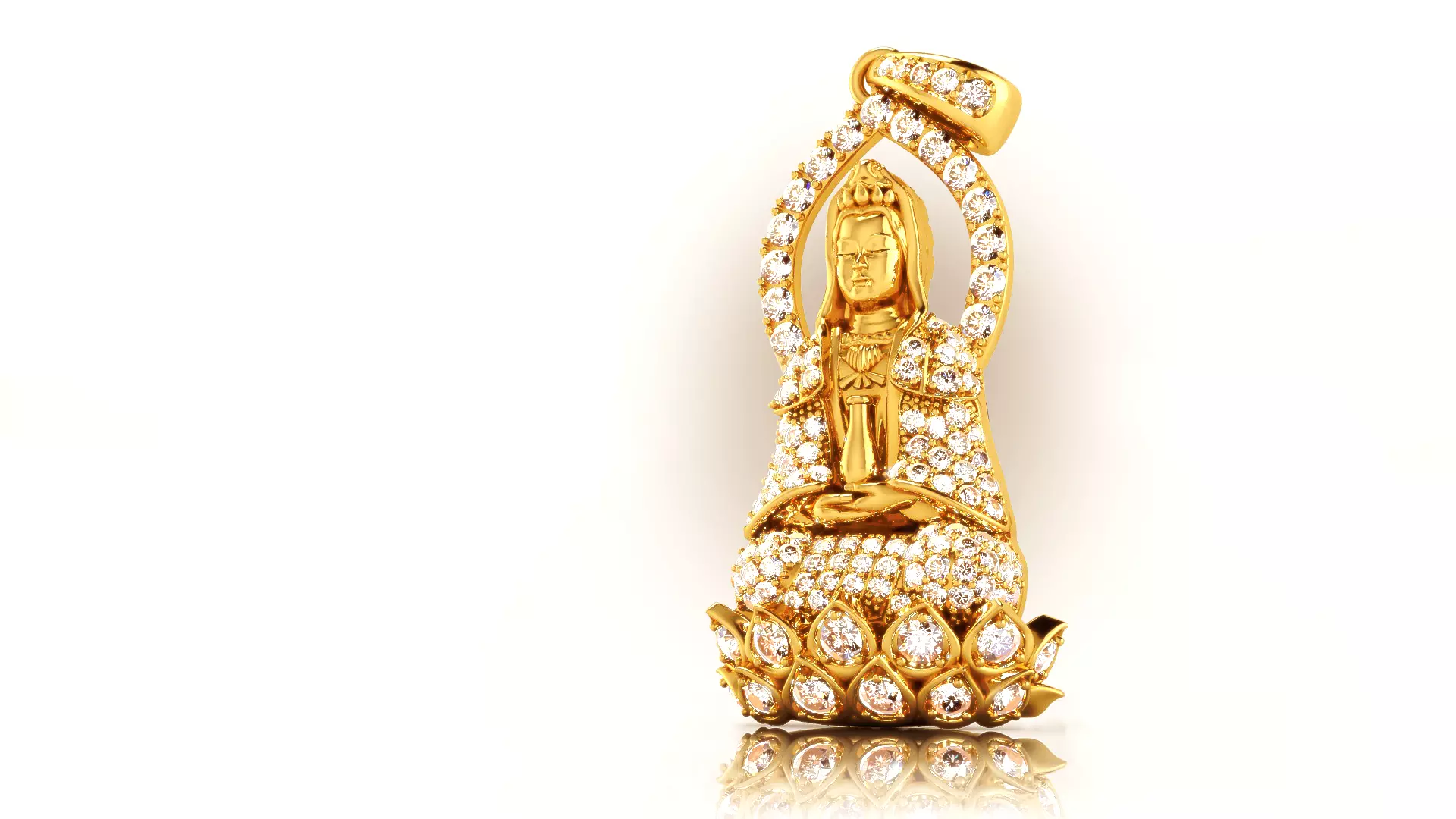 Buddha Guan Yin Pendant 3D print model_0