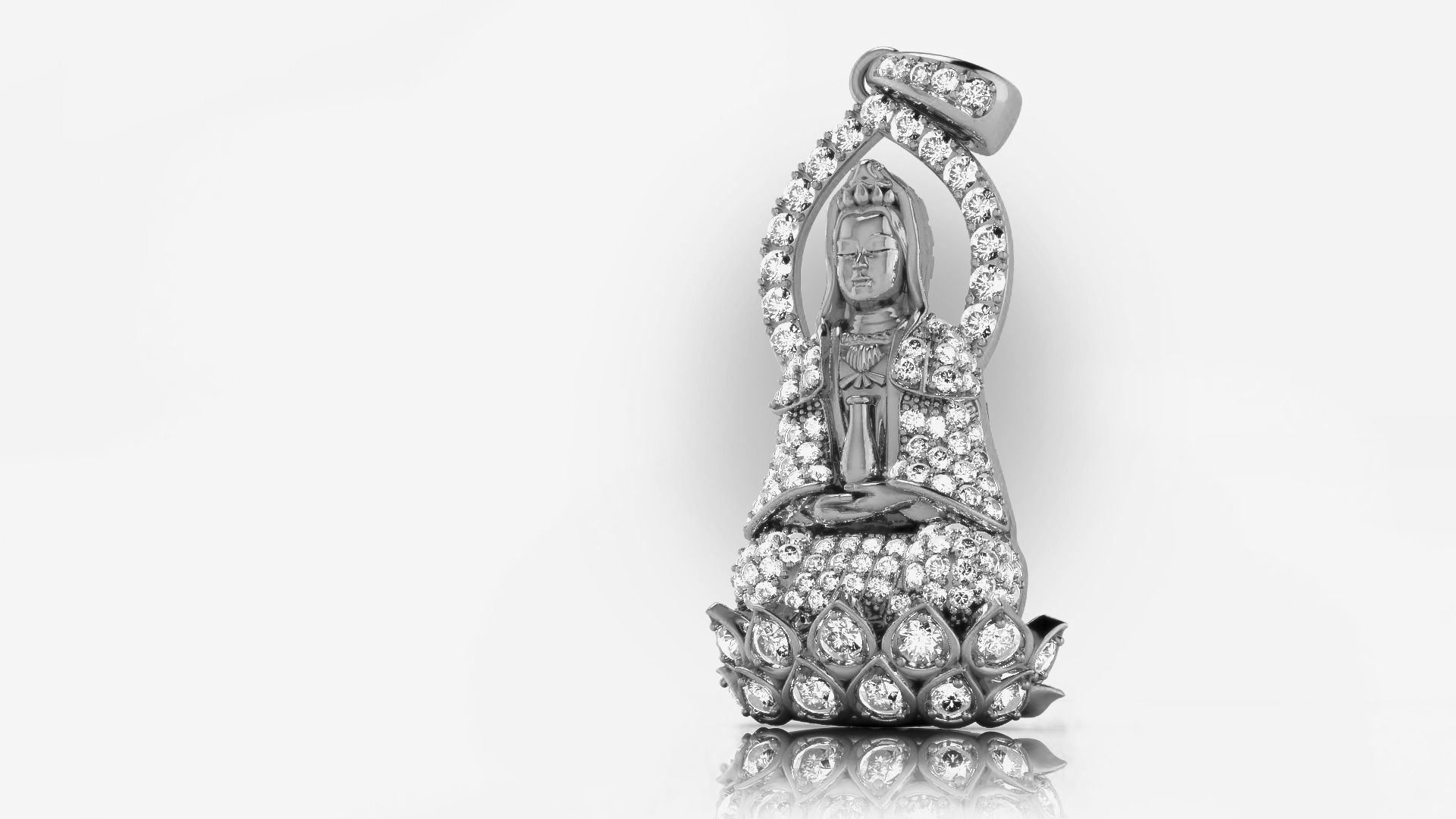 Buddha Guan Yin Pendant 3D print model_1