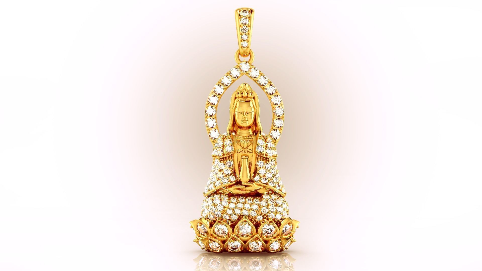 Buddha Guan Yin Pendant 3D print model_2
