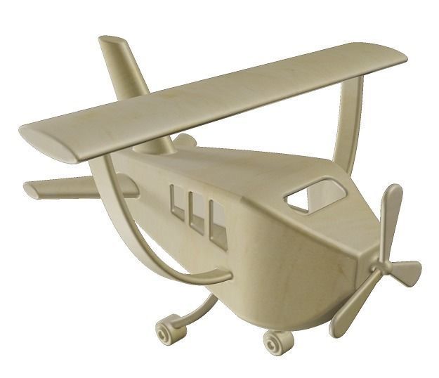 Wooden Aircraft Toy 3D model_1
