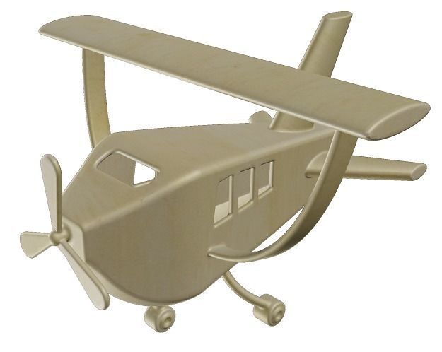 Wooden Aircraft Toy 3D model_2
