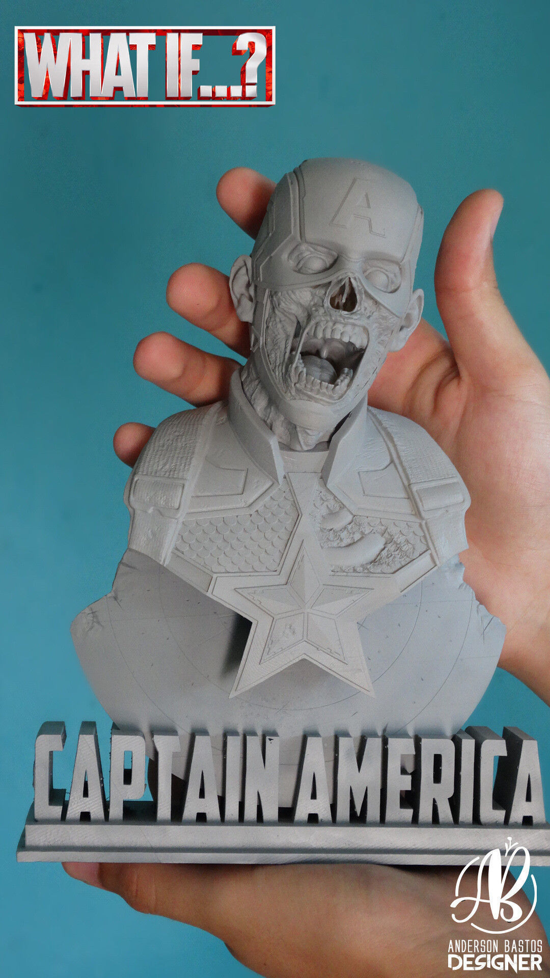 Captain America Zombie 3D print model_9