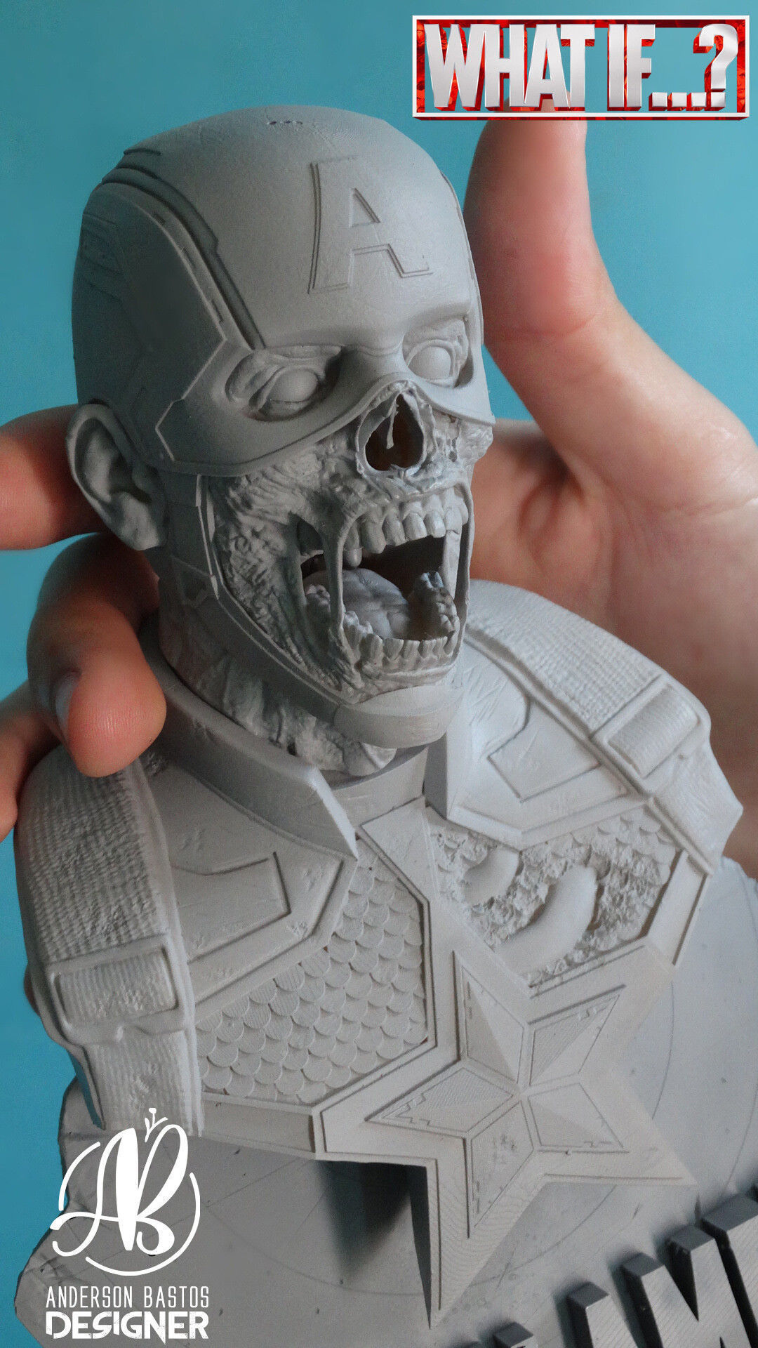 Captain America Zombie 3D print model_11
