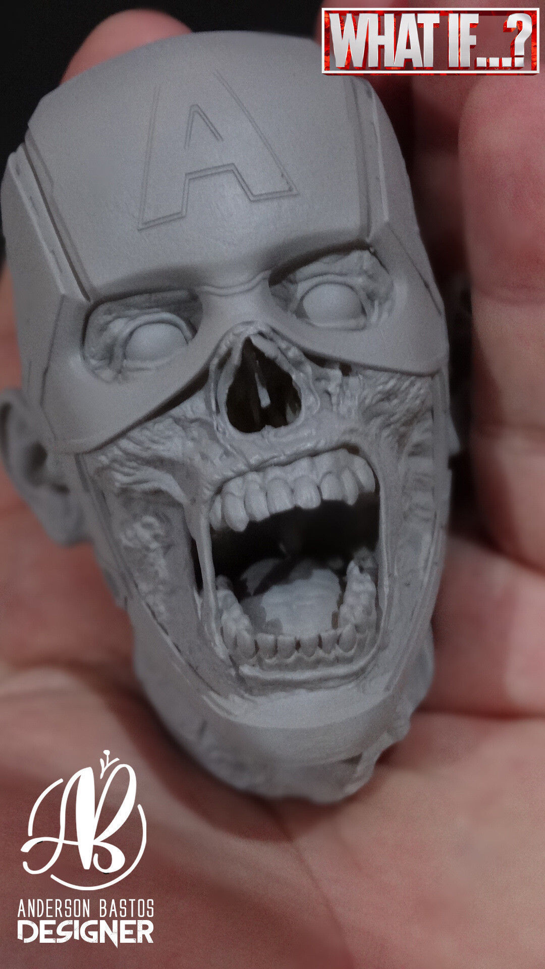 Captain America Zombie 3D print model_5