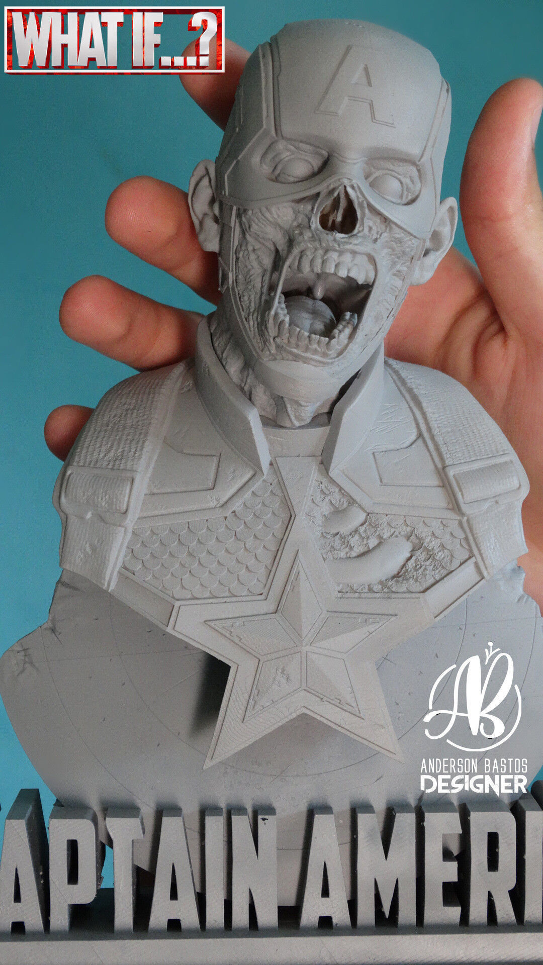 Captain America Zombie 3D print model_10