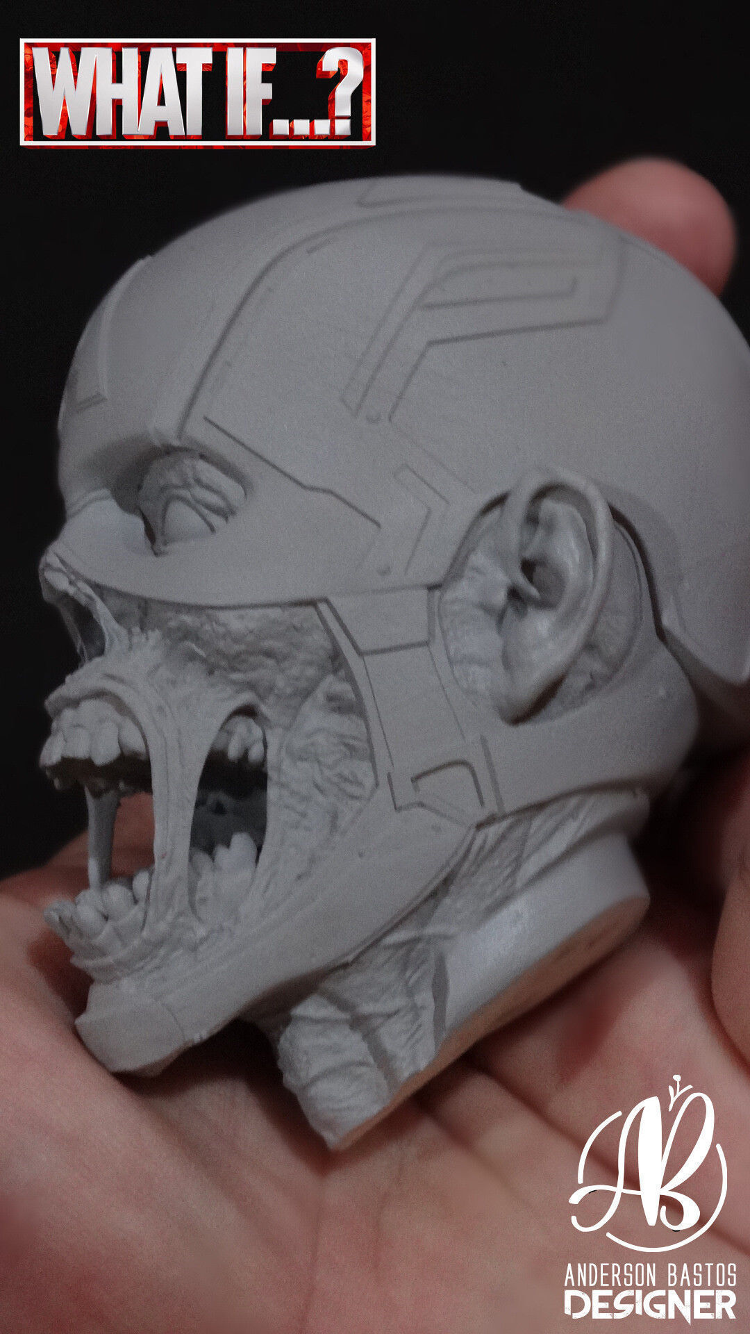Captain America Zombie 3D print model_8