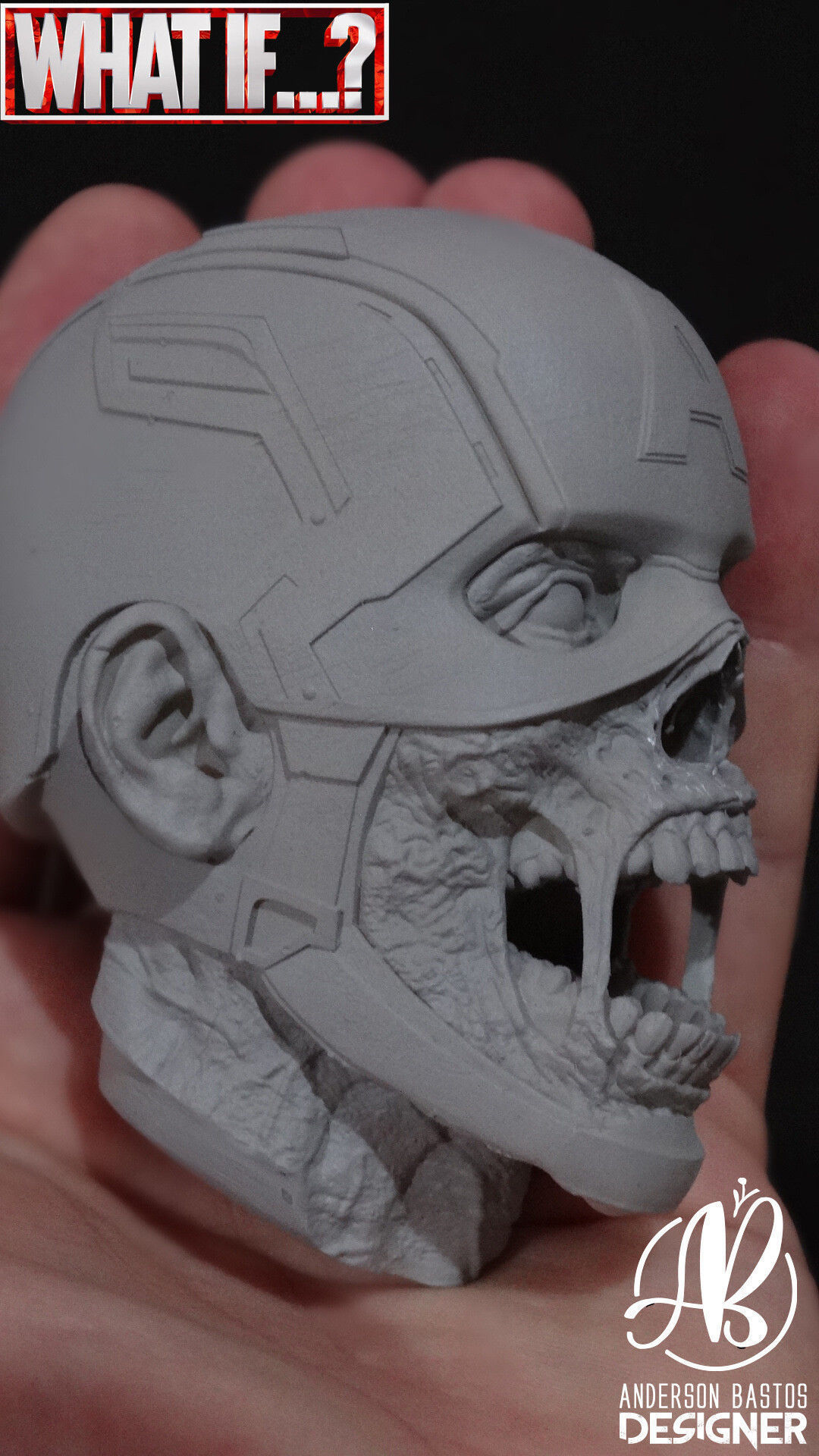 Captain America Zombie 3D print model_7
