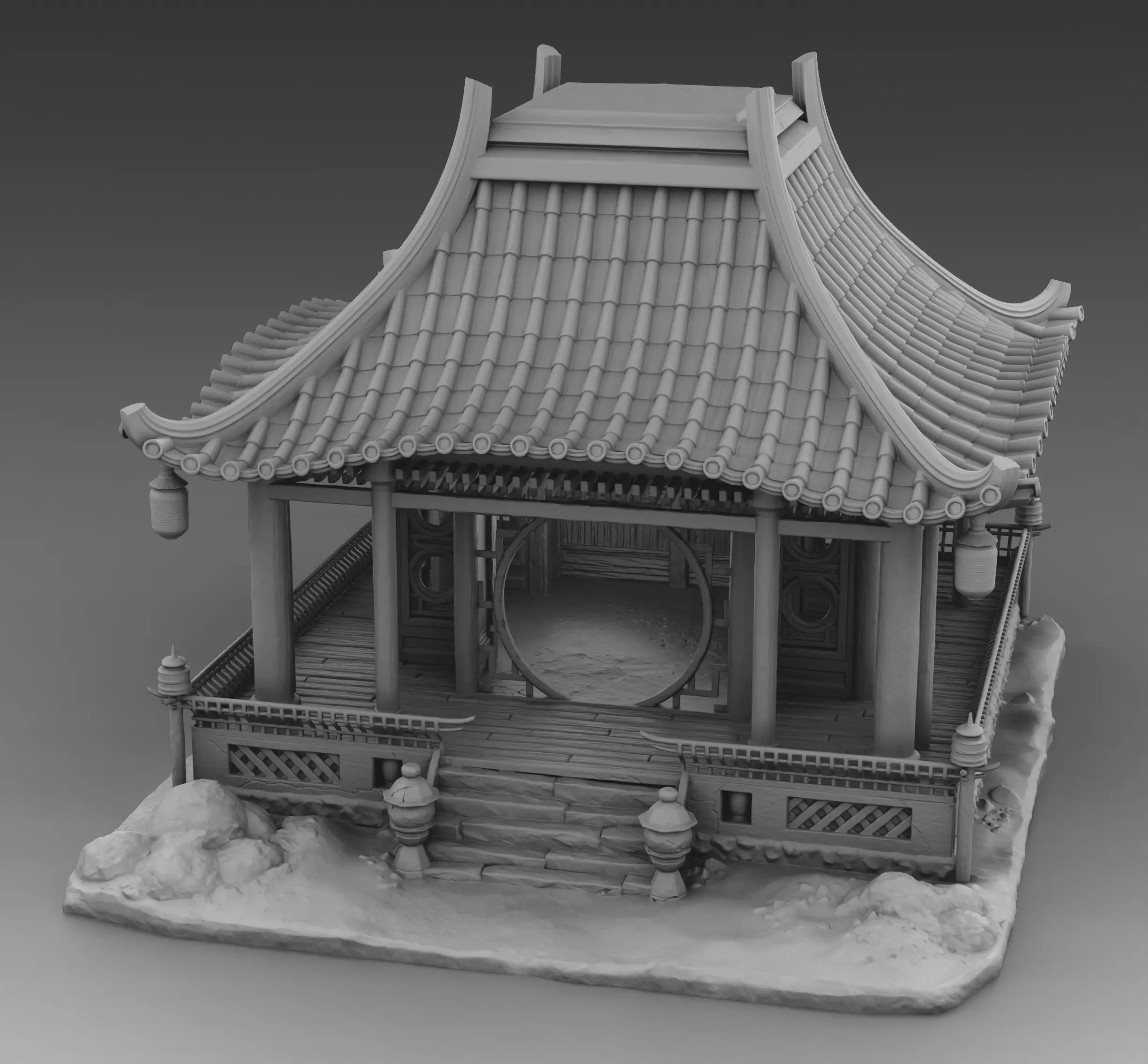 Chinese summerhouse 3D print model_0