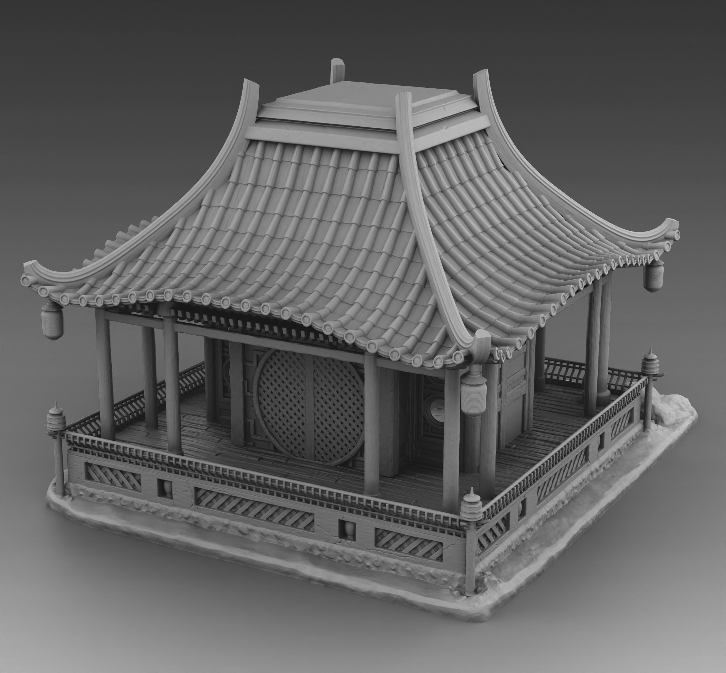 Chinese summerhouse 3D print model_2
