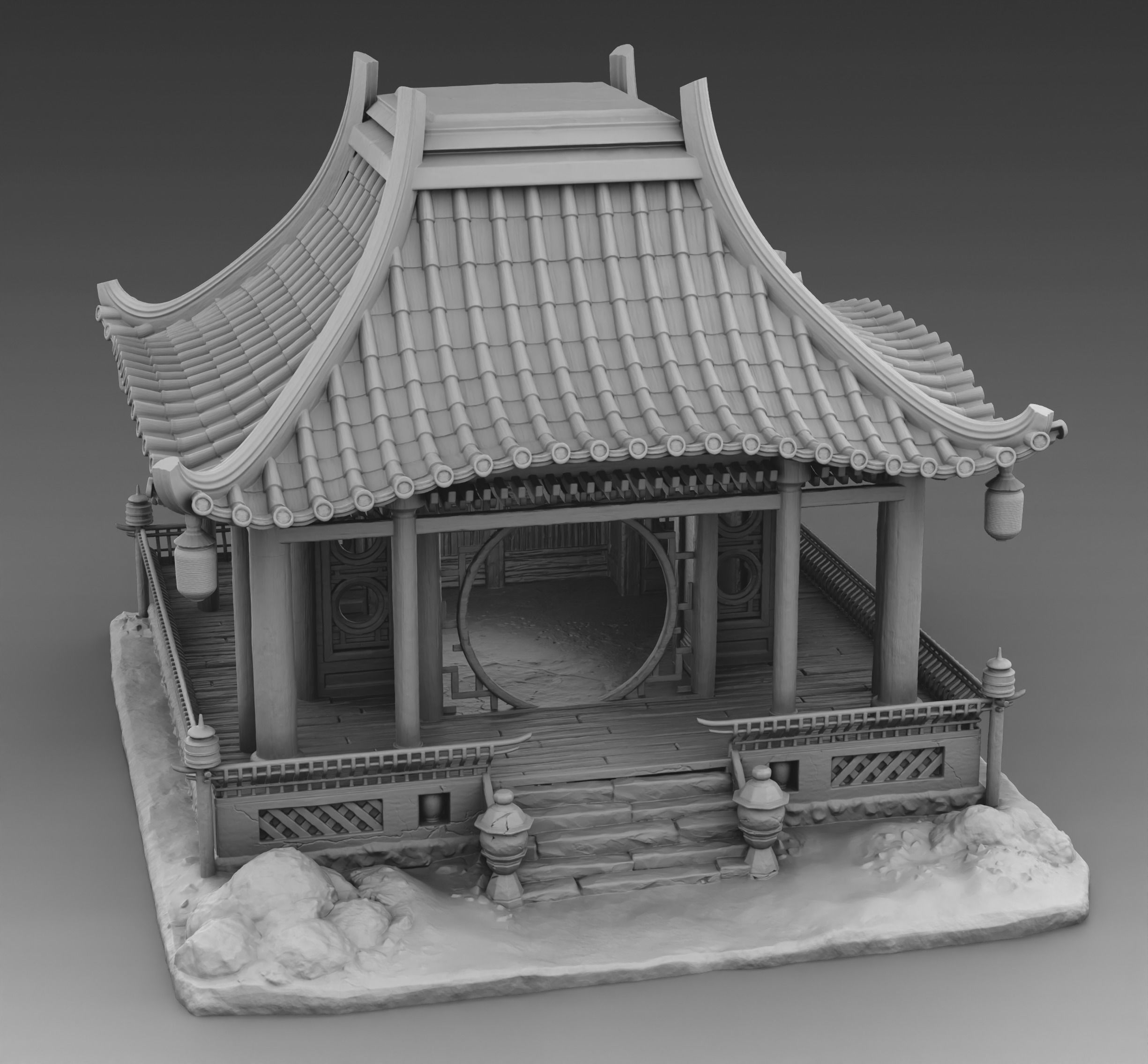 Chinese summerhouse 3D print model_1