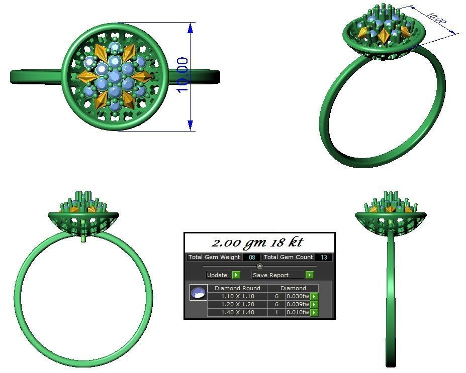 Pendant Earrings Combo 3D print model_3