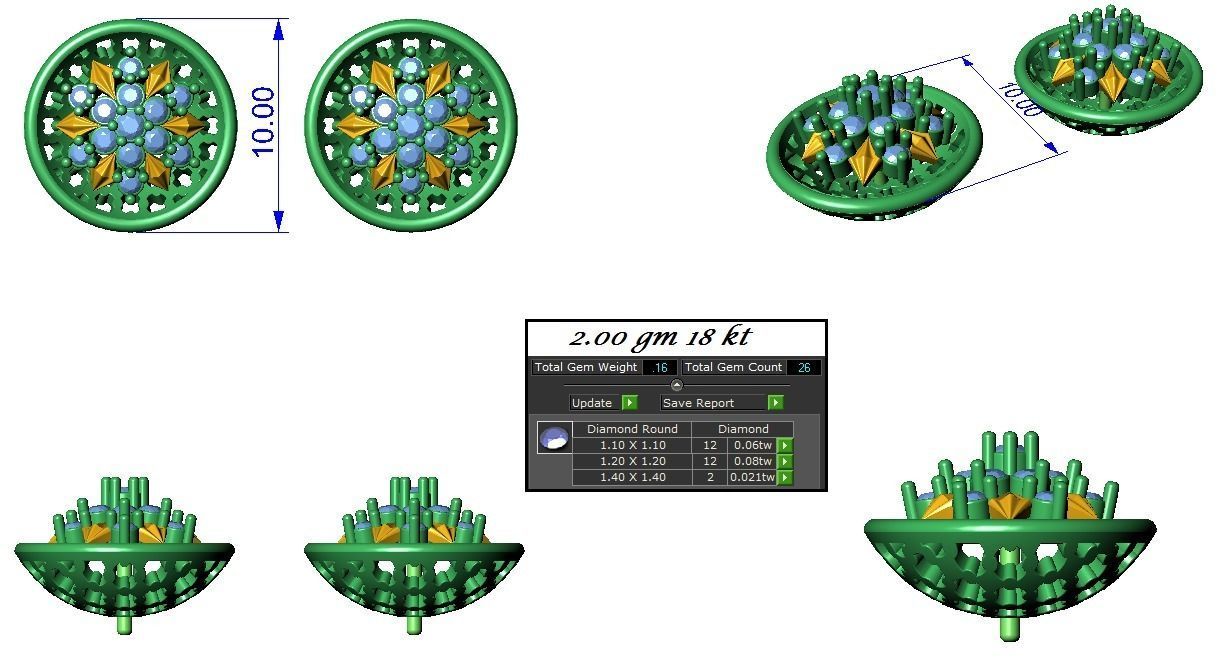 Pendant Earrings Combo 3D print model_1