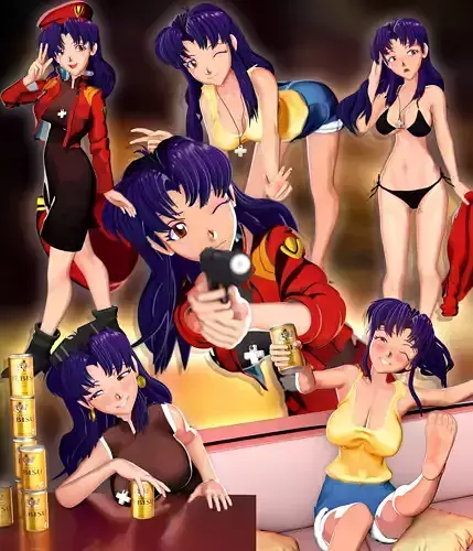Misato Katsuragi from Evangelion Free 3D model