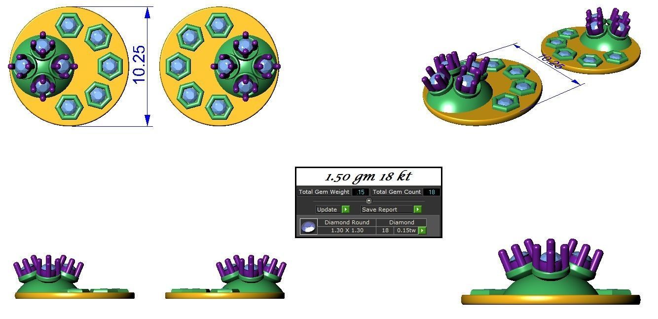 Pendant Earrings Combo 3D print model_1