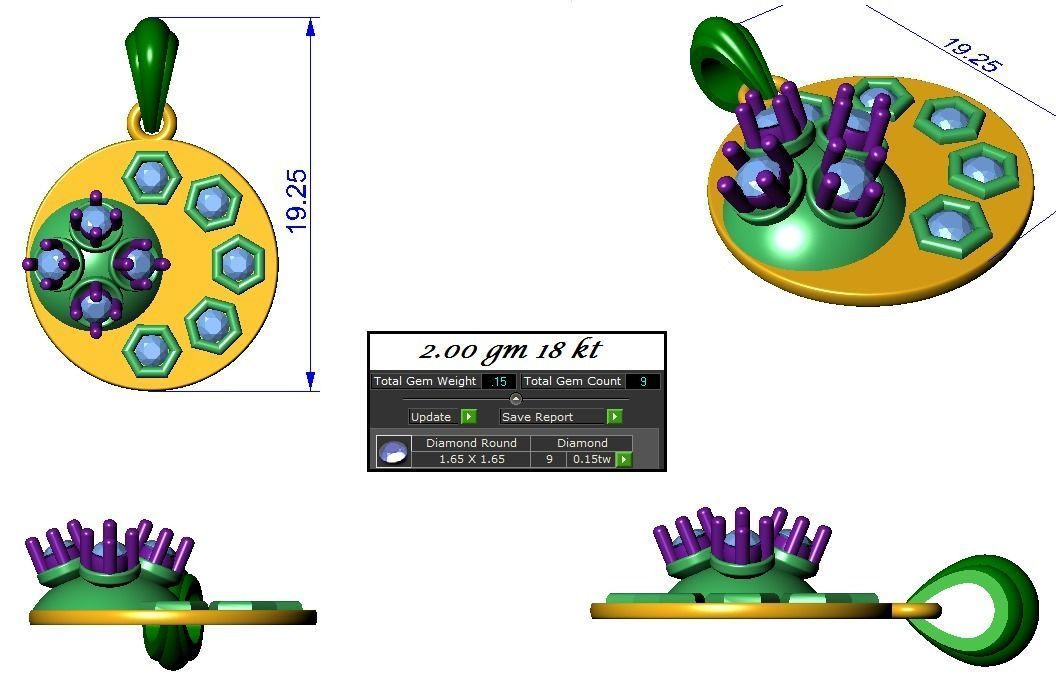 Pendant Earrings Combo 3D print model_2