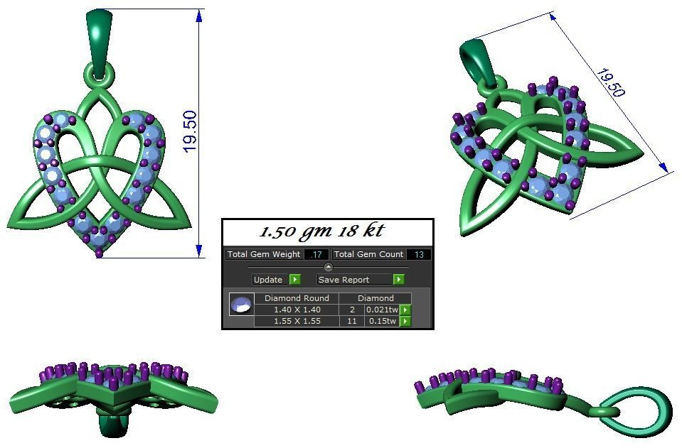 Pendant Earrings Combo 3D print model_2