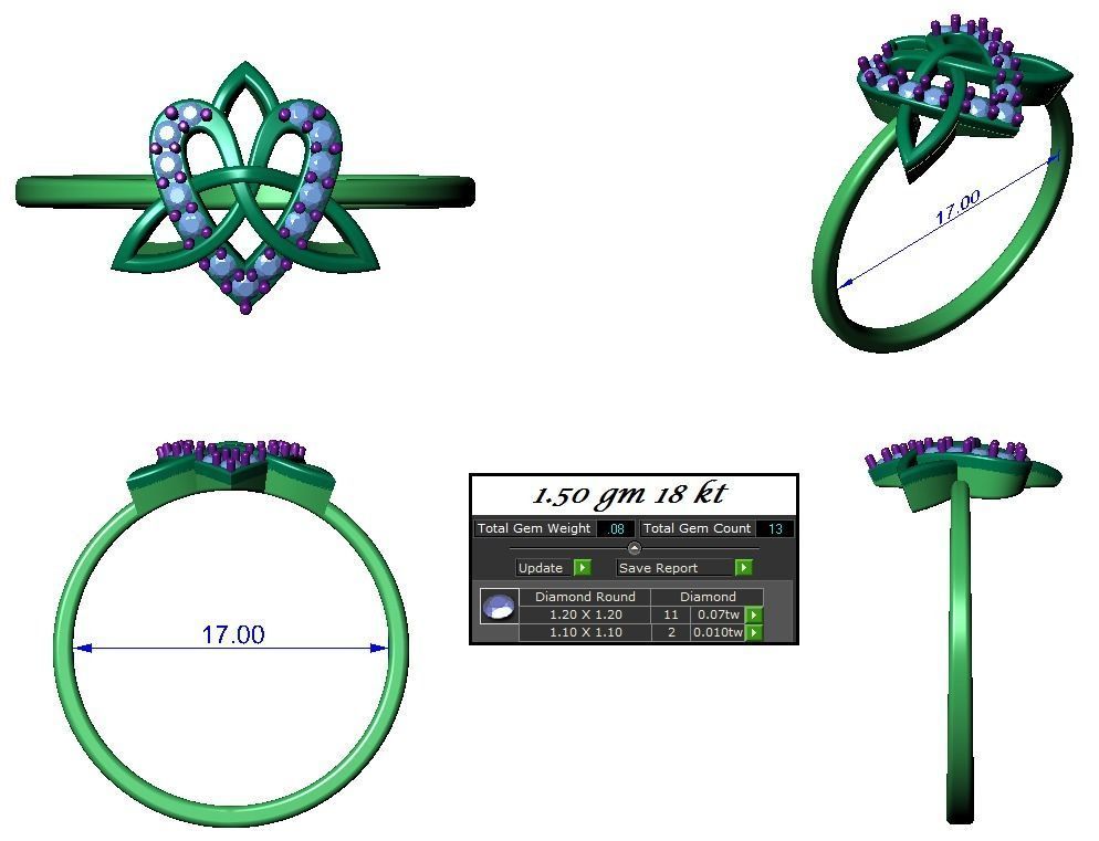 Pendant Earrings Combo 3D print model_3