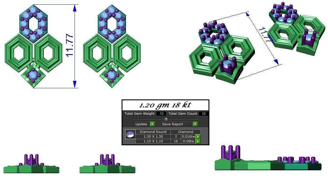 Pendant Earrings Combo 3D print model_1