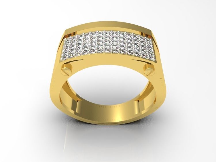 0111 - Stylish Gents Ring 3D print model_3