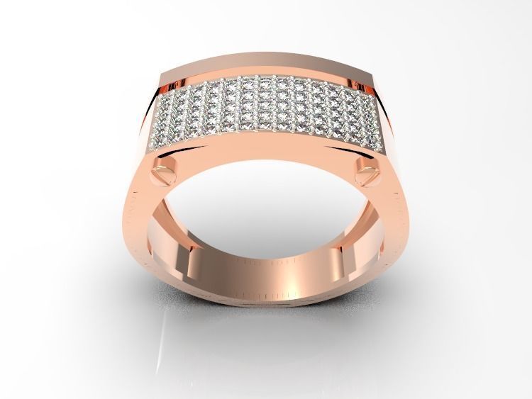 0111 - Stylish Gents Ring 3D print model_4