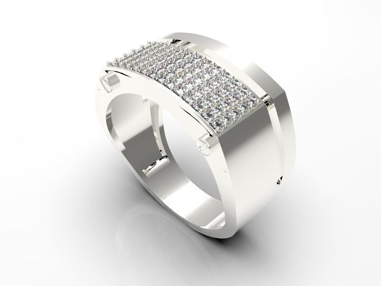 0111 - Stylish Gents Ring 3D print model_1