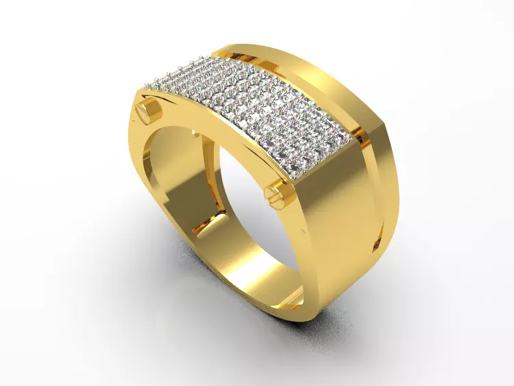 0111 - Stylish Gents Ring 3D print model_0